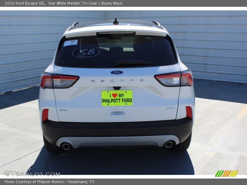 Star White Metallic Tri-Coat / Ebony Black 2020 Ford Escape SEL