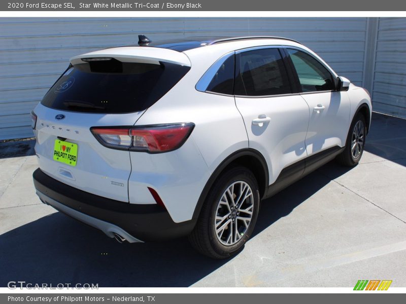 Star White Metallic Tri-Coat / Ebony Black 2020 Ford Escape SEL