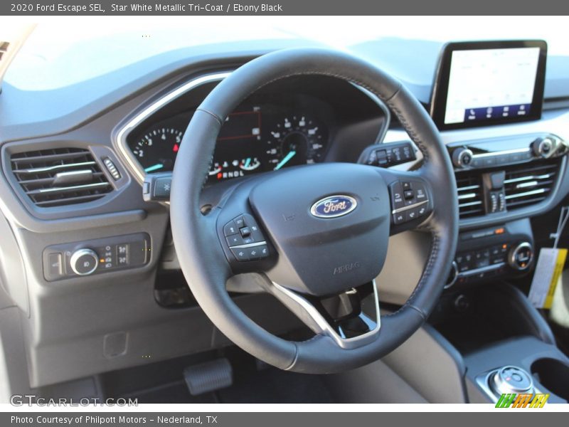 Star White Metallic Tri-Coat / Ebony Black 2020 Ford Escape SEL