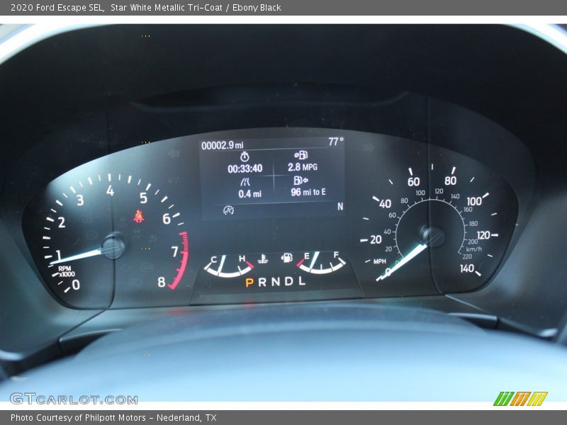 Star White Metallic Tri-Coat / Ebony Black 2020 Ford Escape SEL