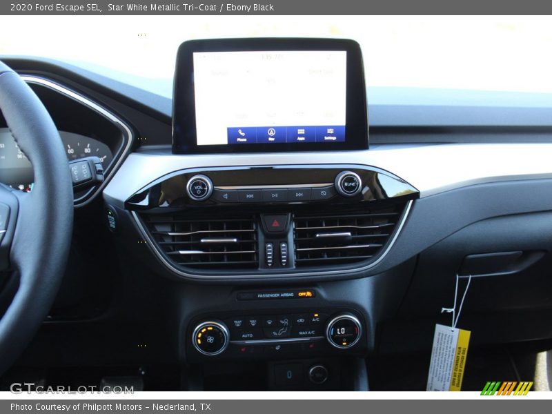 Star White Metallic Tri-Coat / Ebony Black 2020 Ford Escape SEL
