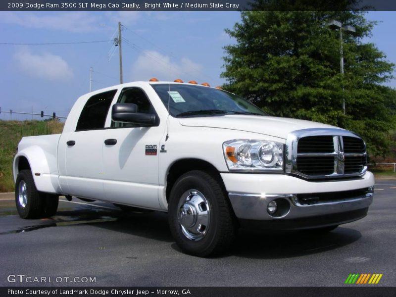Bright White / Medium Slate Gray 2009 Dodge Ram 3500 SLT Mega Cab Dually