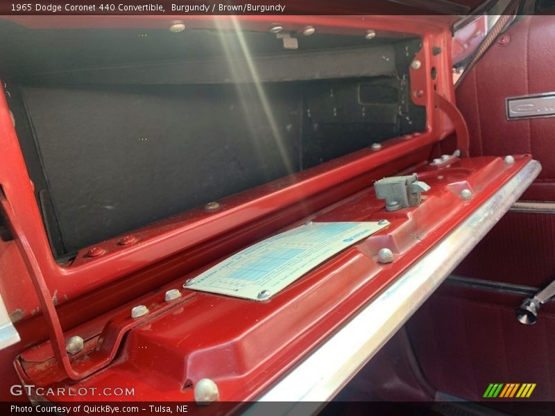 Burgundy / Brown/Burgundy 1965 Dodge Coronet 440 Convertible