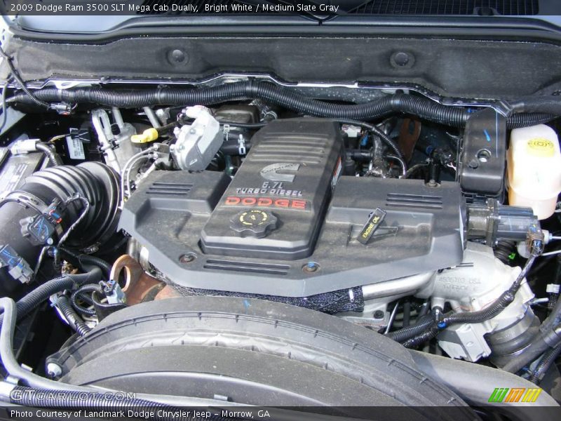 Bright White / Medium Slate Gray 2009 Dodge Ram 3500 SLT Mega Cab Dually