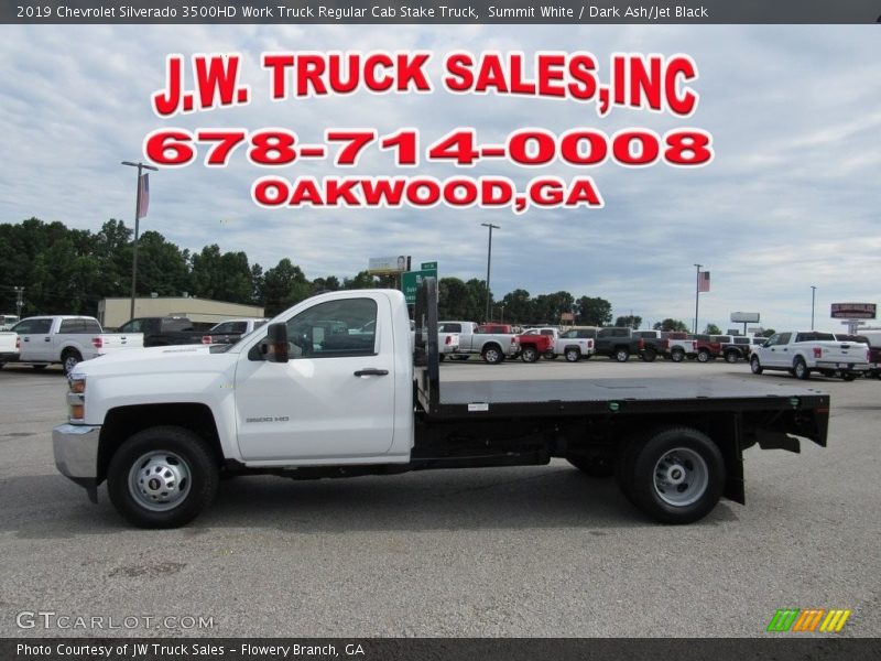Summit White / Dark Ash/Jet Black 2019 Chevrolet Silverado 3500HD Work Truck Regular Cab Stake Truck