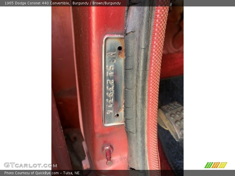 Burgundy / Brown/Burgundy 1965 Dodge Coronet 440 Convertible