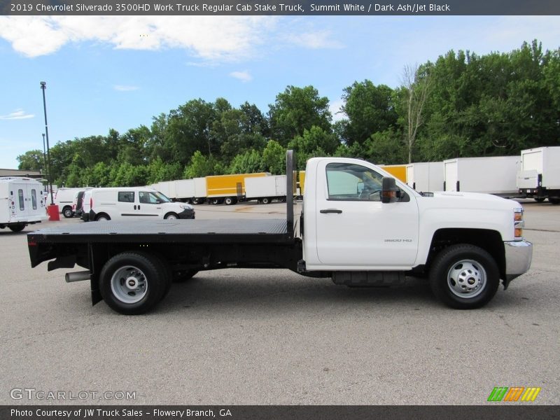 Summit White / Dark Ash/Jet Black 2019 Chevrolet Silverado 3500HD Work Truck Regular Cab Stake Truck