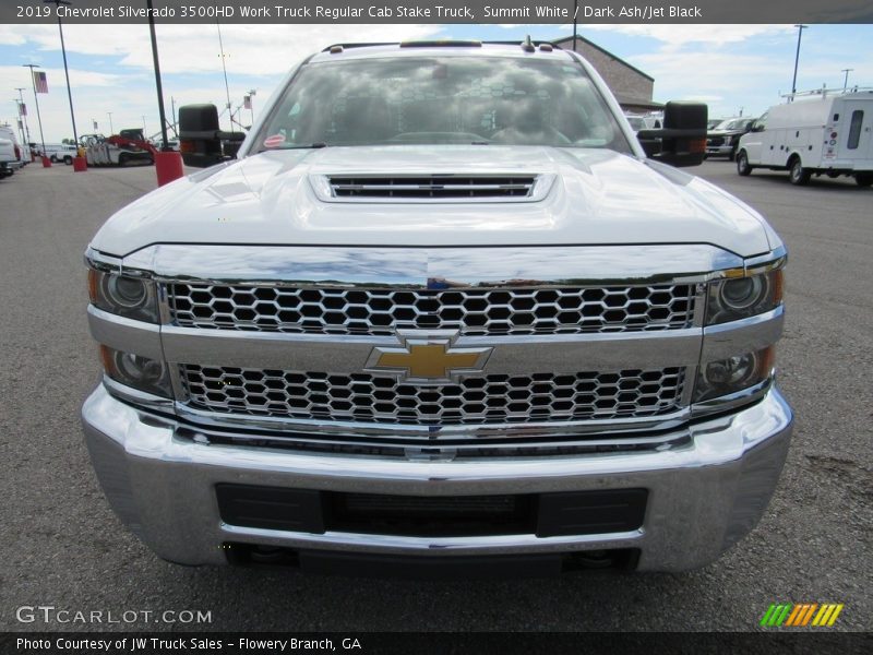 Summit White / Dark Ash/Jet Black 2019 Chevrolet Silverado 3500HD Work Truck Regular Cab Stake Truck