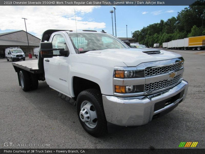 Summit White / Dark Ash/Jet Black 2019 Chevrolet Silverado 3500HD Work Truck Regular Cab Stake Truck