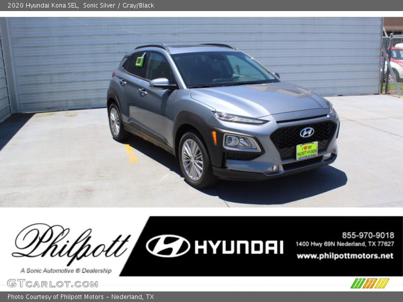 Sonic Silver / Gray/Black 2020 Hyundai Kona SEL