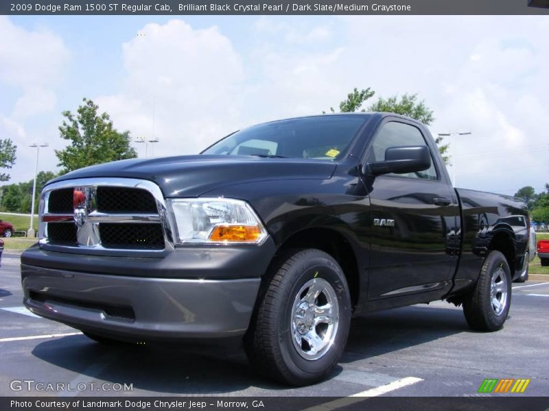 Brilliant Black Crystal Pearl / Dark Slate/Medium Graystone 2009 Dodge Ram 1500 ST Regular Cab
