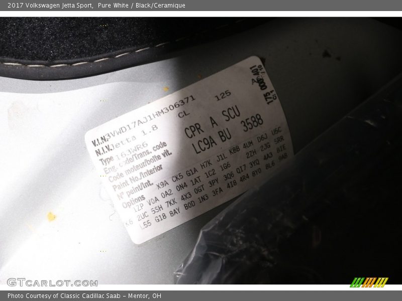 2017 Jetta Sport Pure White Color Code LC9A