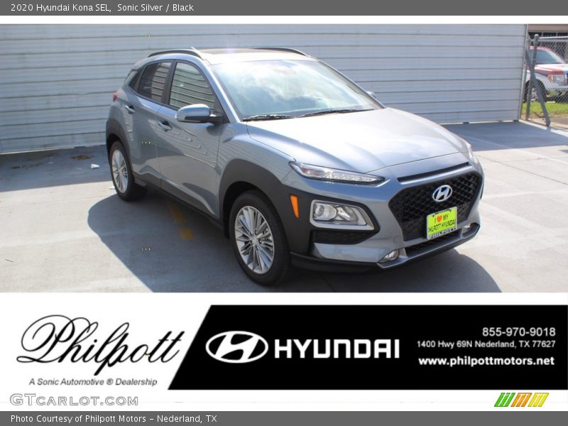 Sonic Silver / Black 2020 Hyundai Kona SEL