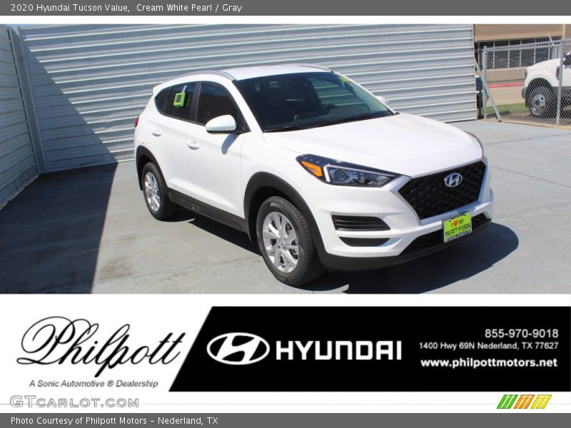 Cream White Pearl / Gray 2020 Hyundai Tucson Value
