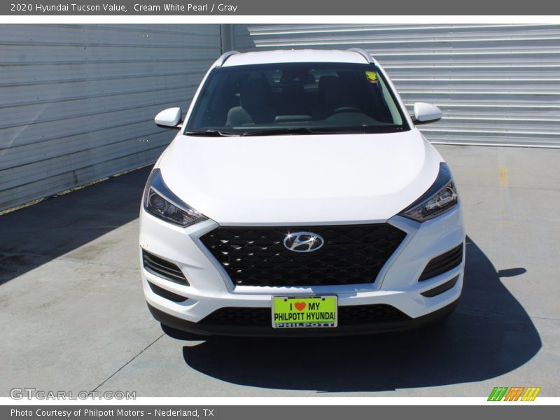 Cream White Pearl / Gray 2020 Hyundai Tucson Value