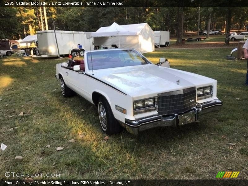 White / Carmine Red 1985 Cadillac Eldorado Biarritz Convertible