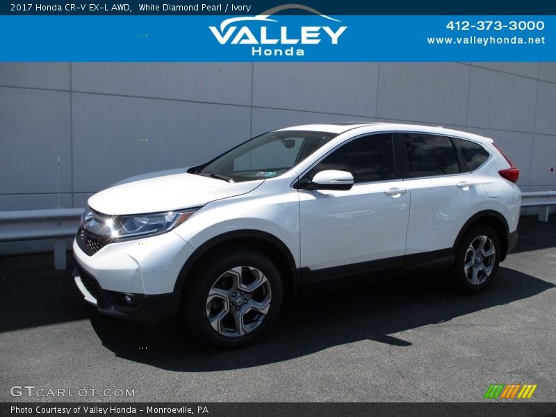 White Diamond Pearl / Ivory 2017 Honda CR-V EX-L AWD