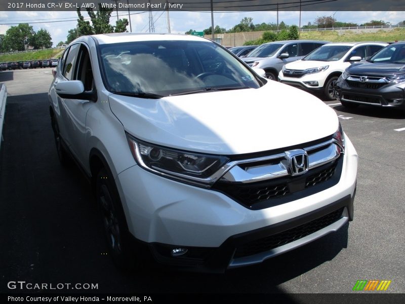 White Diamond Pearl / Ivory 2017 Honda CR-V EX-L AWD