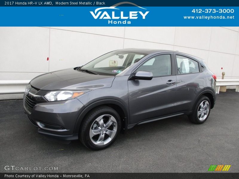 Modern Steel Metallic / Black 2017 Honda HR-V LX AWD