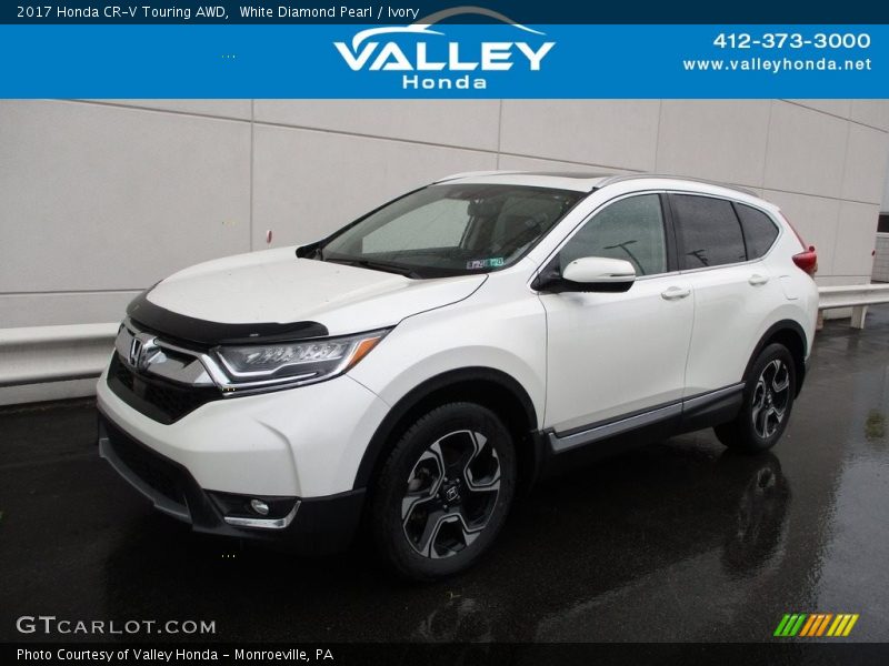 White Diamond Pearl / Ivory 2017 Honda CR-V Touring AWD