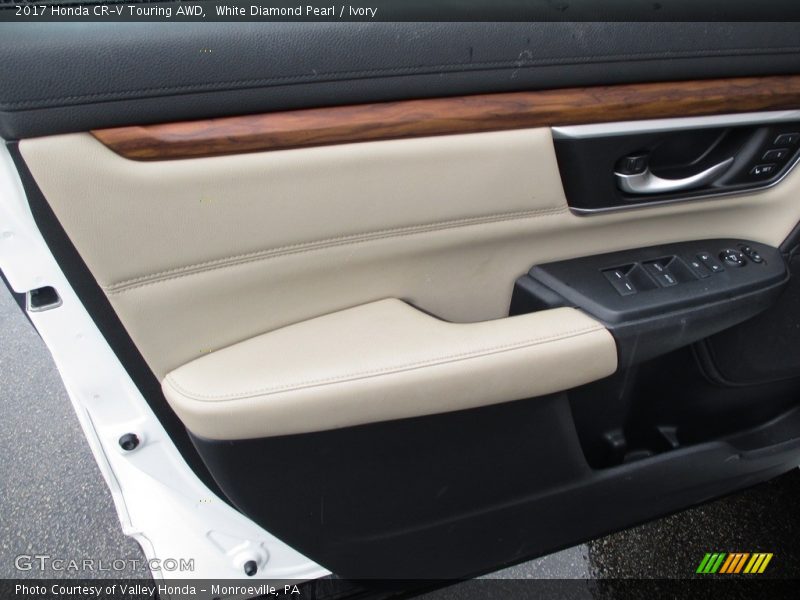 White Diamond Pearl / Ivory 2017 Honda CR-V Touring AWD