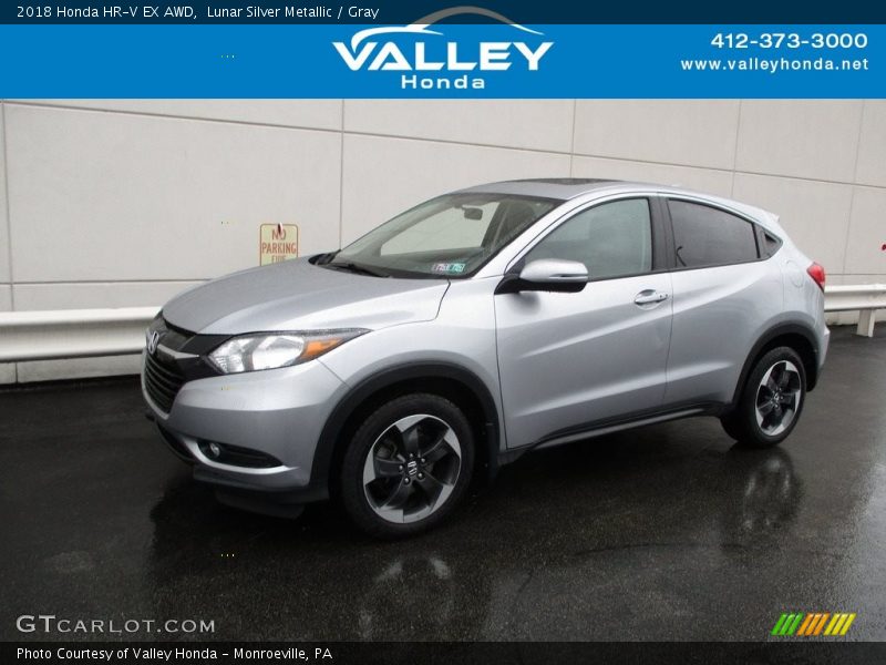Lunar Silver Metallic / Gray 2018 Honda HR-V EX AWD