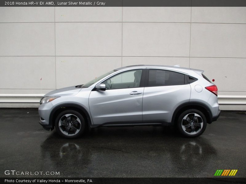 Lunar Silver Metallic / Gray 2018 Honda HR-V EX AWD