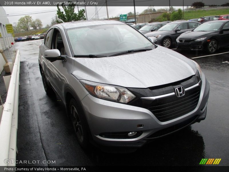 Lunar Silver Metallic / Gray 2018 Honda HR-V EX AWD