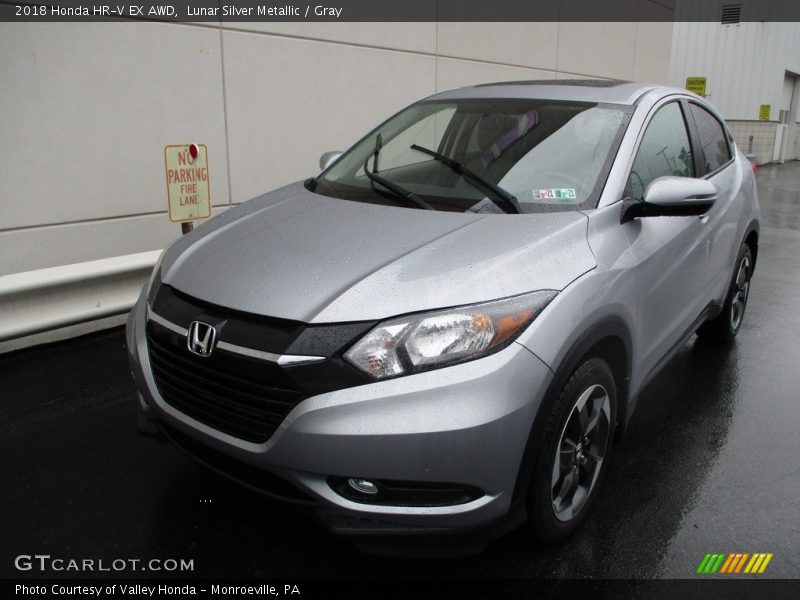 Lunar Silver Metallic / Gray 2018 Honda HR-V EX AWD