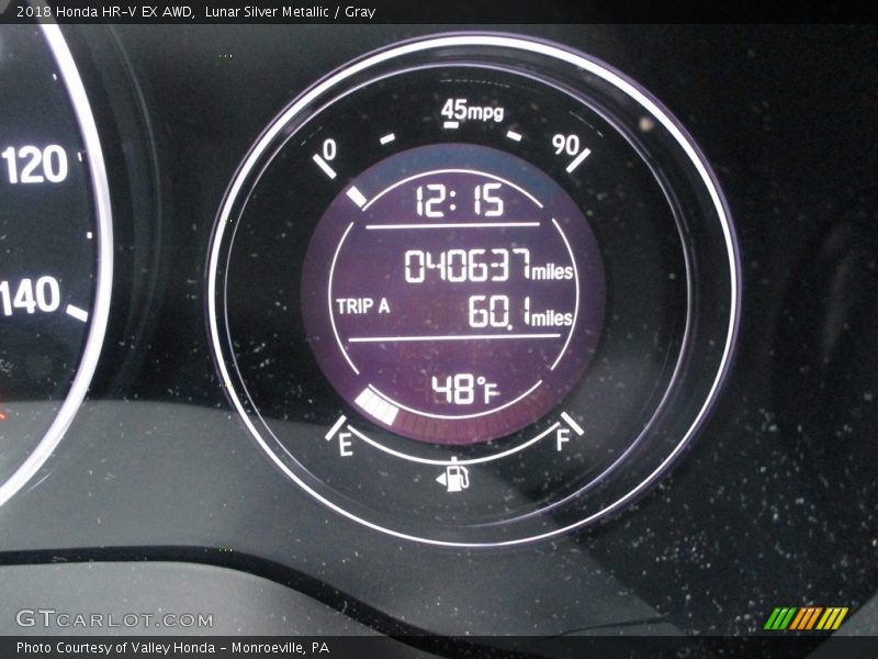 Lunar Silver Metallic / Gray 2018 Honda HR-V EX AWD