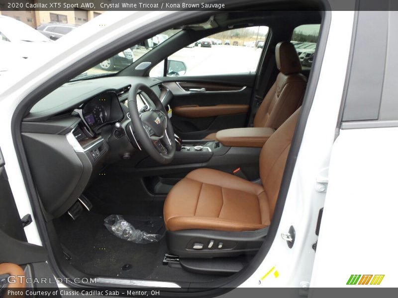 Crystal White Tricoat / Kona Brown Sauvage 2020 Cadillac XT5 Sport AWD