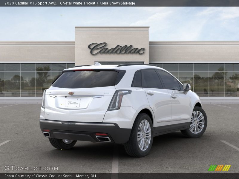 Crystal White Tricoat / Kona Brown Sauvage 2020 Cadillac XT5 Sport AWD