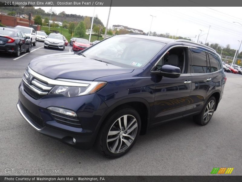 Obsidian Blue Pearl / Gray 2018 Honda Pilot Elite AWD