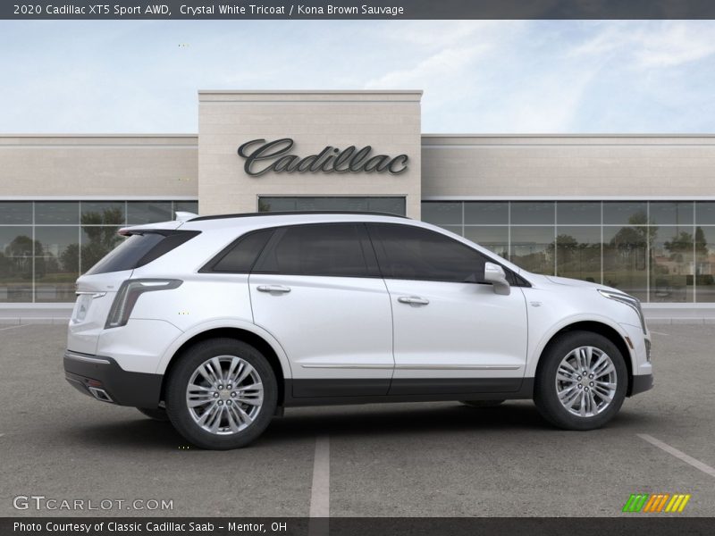 Crystal White Tricoat / Kona Brown Sauvage 2020 Cadillac XT5 Sport AWD