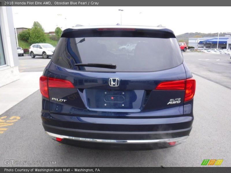Obsidian Blue Pearl / Gray 2018 Honda Pilot Elite AWD