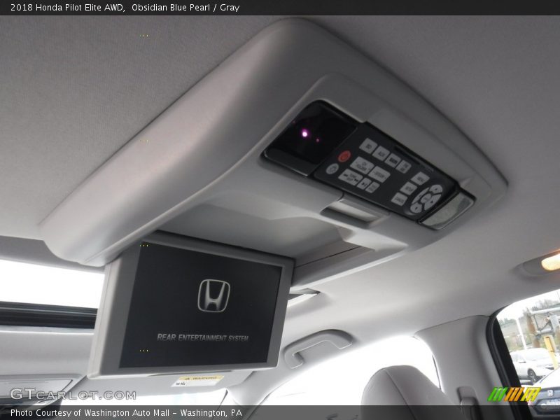 Obsidian Blue Pearl / Gray 2018 Honda Pilot Elite AWD