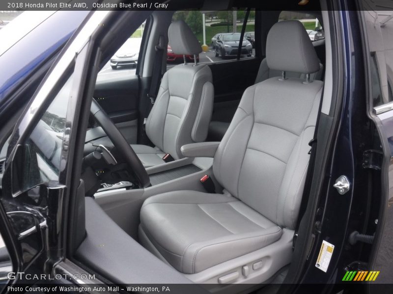Obsidian Blue Pearl / Gray 2018 Honda Pilot Elite AWD