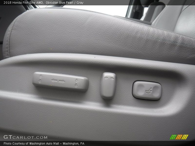 Obsidian Blue Pearl / Gray 2018 Honda Pilot Elite AWD