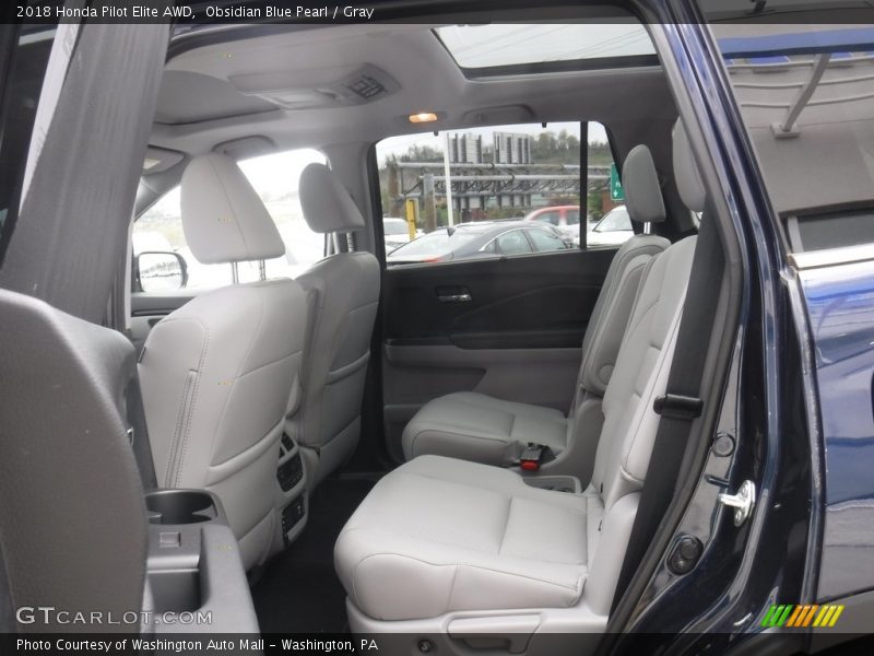 Obsidian Blue Pearl / Gray 2018 Honda Pilot Elite AWD