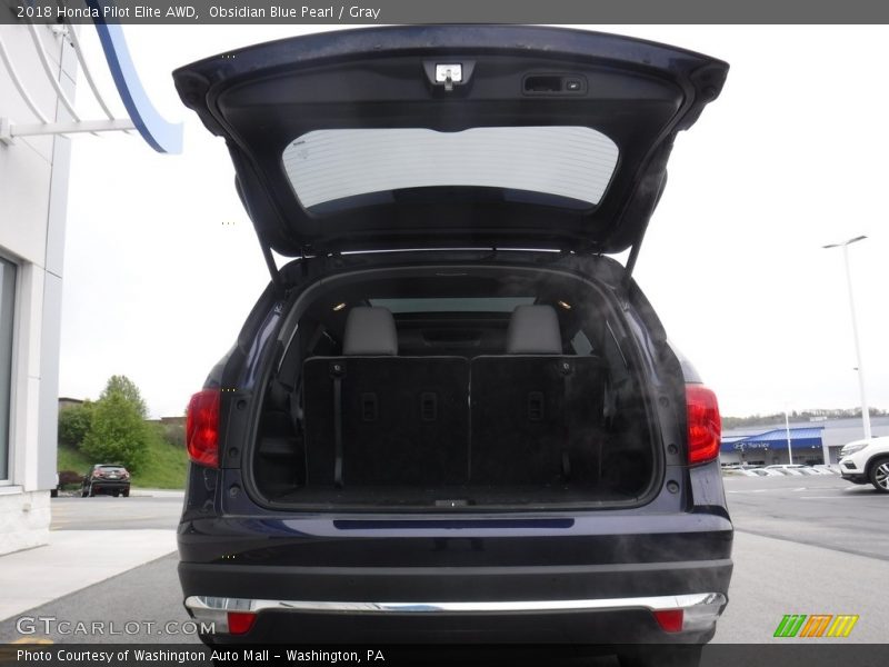 Obsidian Blue Pearl / Gray 2018 Honda Pilot Elite AWD