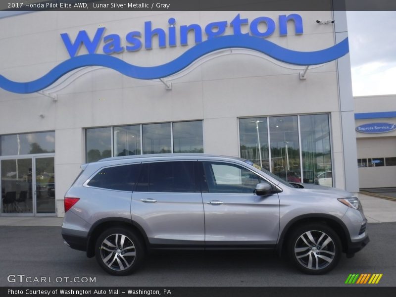 Lunar Silver Metallic / Gray 2017 Honda Pilot Elite AWD