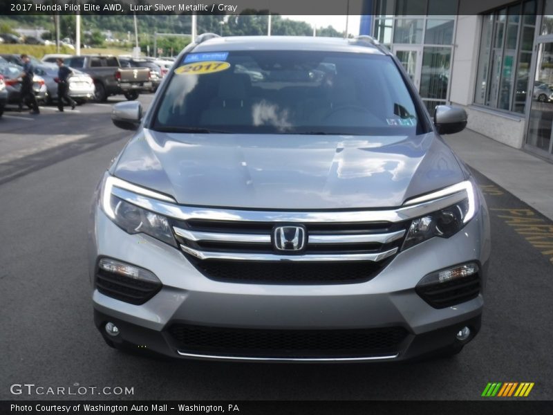 Lunar Silver Metallic / Gray 2017 Honda Pilot Elite AWD