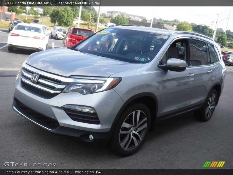 Lunar Silver Metallic / Gray 2017 Honda Pilot Elite AWD