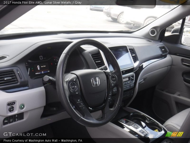 Lunar Silver Metallic / Gray 2017 Honda Pilot Elite AWD
