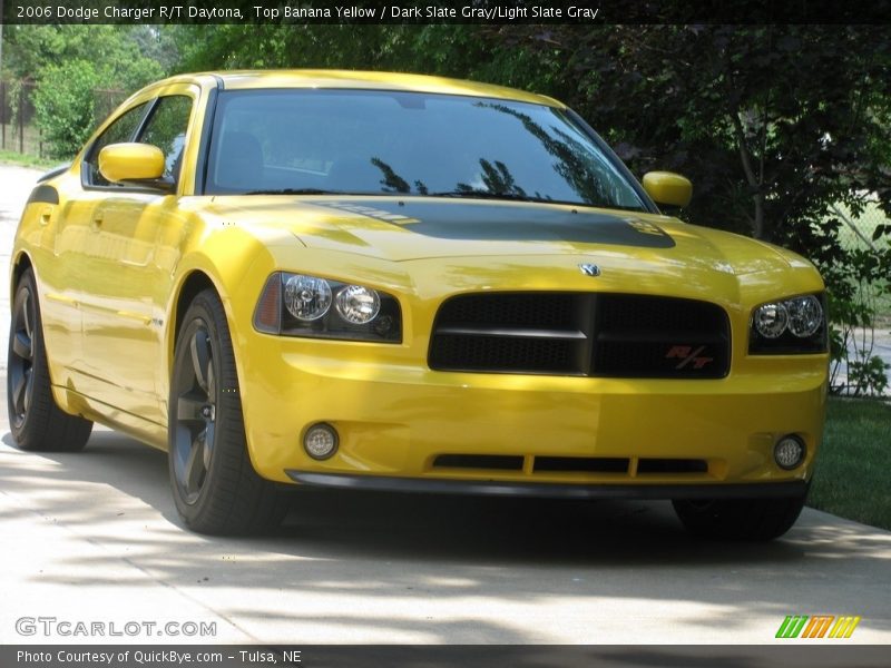 Top Banana Yellow / Dark Slate Gray/Light Slate Gray 2006 Dodge Charger R/T Daytona