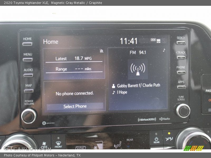 Magnetic Gray Metallic / Graphite 2020 Toyota Highlander XLE
