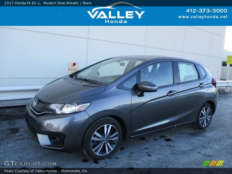 Modern Steel Metallic / Black 2017 Honda Fit EX-L