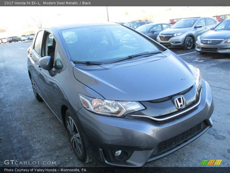 Modern Steel Metallic / Black 2017 Honda Fit EX-L