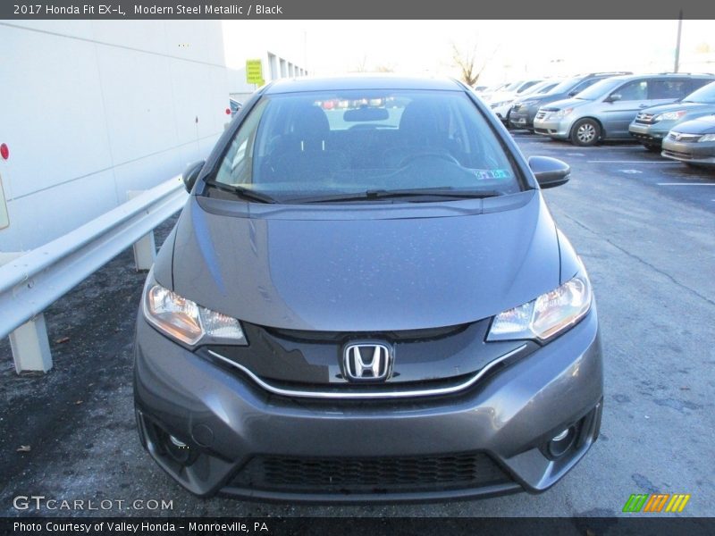 Modern Steel Metallic / Black 2017 Honda Fit EX-L