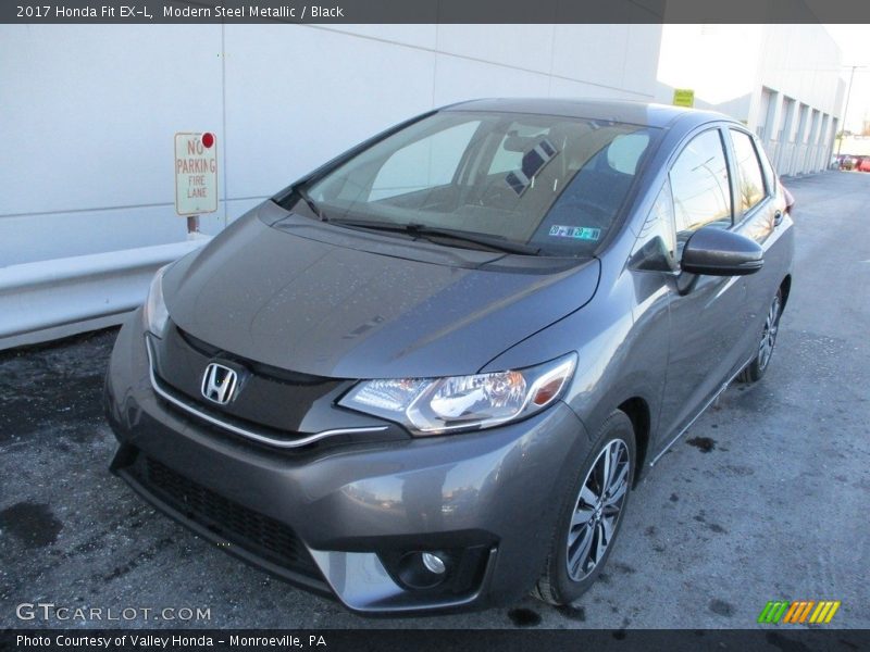 Modern Steel Metallic / Black 2017 Honda Fit EX-L